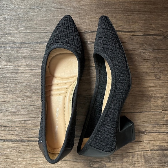 **ADRIENNE VITTADINI* Black Farm Knit Angled Heel Block Pump Size 9M - Picture 8 of 13